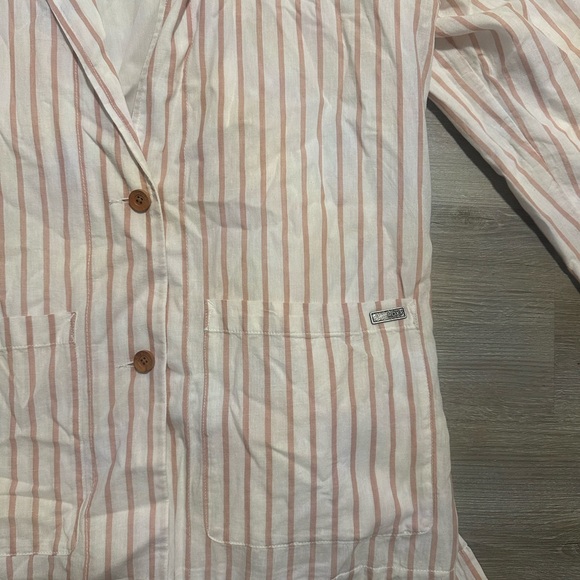 Roxy Tan & white stripe linen blazer - Picture 2 of 4